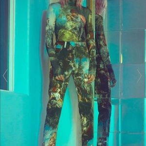 Dolls Kill DaVinci Demon mesh top and high waist pants